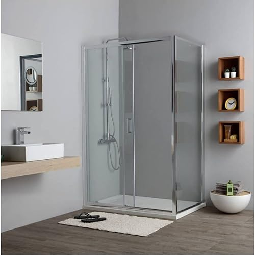Box doccia con porta scorrevole cm 140 e parete fissa cm 70 | New Giada