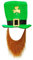 W WIDMANN MILANO Party Fashion 09840 - Zylinder St. Patrick´s Day mit Bart, Grün mit goldenem Kleeblatt, Ire, Hut, Kopfschmuck, Accessoire, Mottoparty, Karneval
