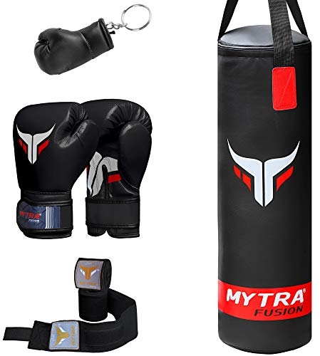 Mytra Fusion Kinder-Boxsack-Set mit Boxsack, Handschuhen, Handbandagen und Schlüsselanhänger (2.5FT)