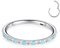 16G CZ Türkis Nasenringe Silber 8mm Septum Clicker 316L Chirurgisches Stahlsegment Helix Knorpel Ohrringe Creolen Daith Piercing Schmuck