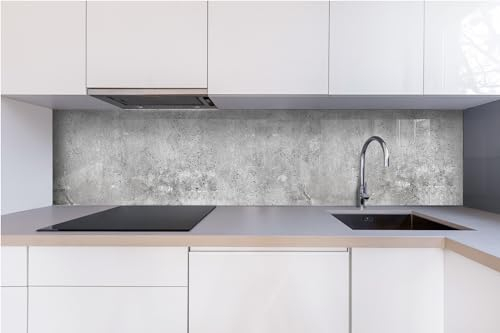 Dimex Küchenrückwand Verbundplatte Beton II 240 x 60 cm | Spritzschutz Küche für Herd Spüle | Premium Qualität, Acrylglas - Plexiglas, Stärke 5 mm - Made in EU | Inklusive Kleber