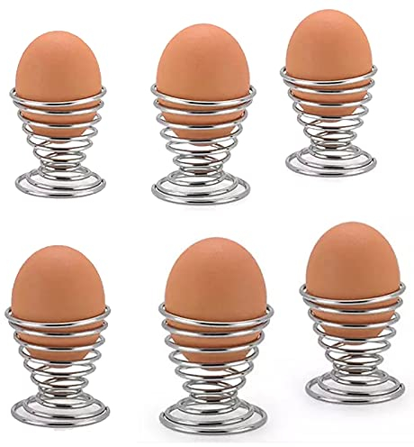 Yajun Support de Coquetiers à la Coquetier en Acier Inoxydable Plateau de Spirale Ressort Ensemble de Petit-déjeuner de Cuisine pour Conteneur D'oeufs