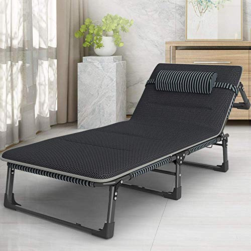 Klappbare Liege,Liegeliege Liegen klappbare Zero Gravity Stühle, Sonnenliege klappbarer Garten Campingstuhl, verstellbar, abnehmbare Kopfstütze, Schwimmbad/Außenliegestuhl-Gold Pole Stripe