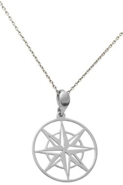 RAPHAEL SPERDIN Collier tendance en Argent 925 type Rose de vents | Bijoux de qualité fabriqués en France (Argent rhodié)