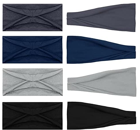 Haarband Damen Stirnband Stirnbänder Sport 4 Stück Elastisch Baumwolle Breit Frauen Haarreifen Yoga Haarbänder Sommer Bandana