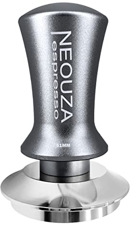 NEOUZA Espresso-Tamper, 51 mm, federbelastet, für Kaffeemaschinen-Zubehör, antihaftbeschichtet, selbstnivellierend, raffinierter Griff, flacher Boden aus Edelstahl