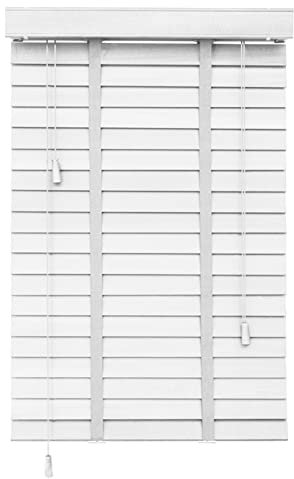 Jolan Jalousetten Innen,Weiße Holzjalousien,Verdunklung/Wärmedämmung Jalousetten,50mm Lamellen,Rollläden Mit Fensterbehandlung,Echtholz Jalousie,Leicht Anzubringende Vorhänge,W×H-55x130cm/21.7x51in