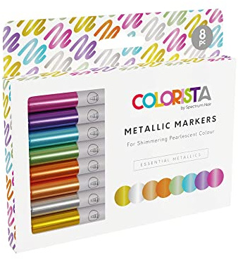 Spectrum Noir SNCOL-METM-ESS8 Colorista Metallic Markers-Pack of 8-Essential Metallics, One Size
