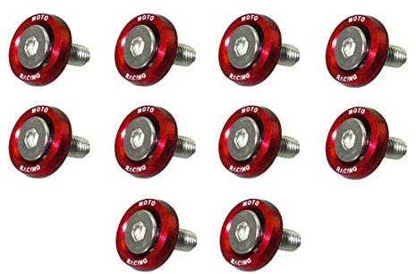 STONEDER Schutzblech, 6 mm, Kunststoff, Verkleidungen, Unterlegscheiben, Schrauben für Go-Kart, ATV, Quad, Dirtbike, Rot (10 Stück)