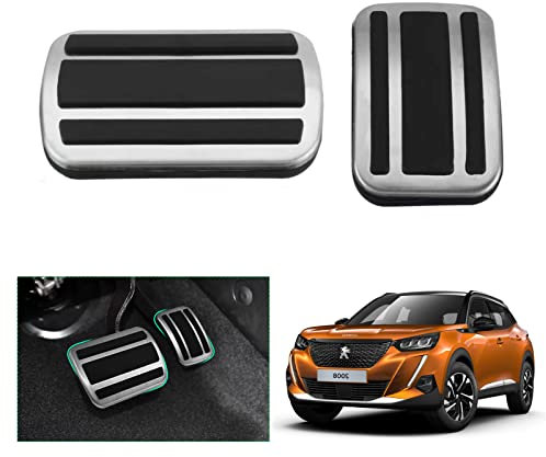 GAFAT Compatible avec Peugeot 208 2008 Restyling 2019-2024 Pédales de gaz et de frein, 2008 P24 208 P21 Capuchons de pédales Couverture Pédales Repose-pieds[Transmission automatique]