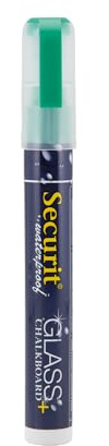SECURIT - Kreidemarker - Dünne Spitze 2-6 mm | Grün - Für nicht-poröse Oberflächen (Schwarze Tafel, Glas, Metall, Spiegel...)