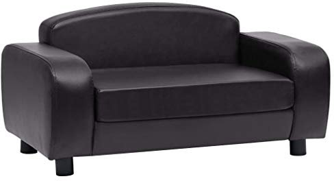 vidaXL Hundesofa Schwarz 80x50x40 cm Kunstleder
