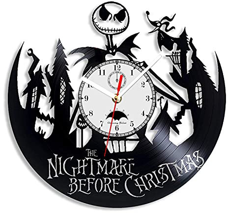 Viiluuxr Vinyl Schallplatten Uhr 30cm Fantasy Animationsthema Wanddeko Weihnachten Wall Clock Ausgefallene Wanduhren Analoge Kinderzimmer Wanduhr ohne Tickgeräusche Deko Wohnzimmer Vintage Küchenuhr.