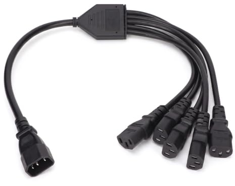 C14 auf 5 X C13, IEC 320 C14-Stecker auf 5 X C13-Buchse, Y-Splitterkabel, 10 A 250 V Netzteilkabel, 1,6 Fuß