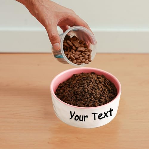 Personalised Dog Bowl With Name,Custom Ceramic Dog Food Bowls,Cute Pet Feeding Dish For Puppy/Dog/Cat, Customized Gifts For Love Pets(Small, Medium & Large Size)