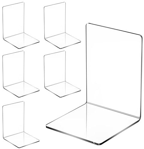 ZCXG 6PCS Klarer Buchständer aus Acryl,Transparente Buchstützen,Buchstütze aus Acryl,Warenträger als Buchstütze und Aufsteller,Transparenter Acryl Tablet Halter zum Anzeigen von Fotos