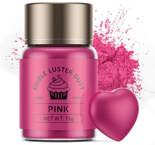 Wwtop Rosa Essbares Glitzer - 15 g Glitzerpulver für Getränke, Geschmacksneutrales Lebensmittel Glitzer für Schokolade, Ostern Kuchen, Fondant, Cupcakes, Erdbeeren, Drinks, Flüssigkeiten