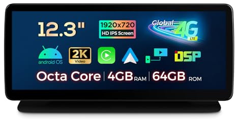 XTRONS 12,3'' Android 14 Autoradio Octa Core 4+64 Multimedia Player Integriertes 4G Car Play GPS Bluetooth WLAN USB Optional DAB OBD AHD-Kamera für Mercedes Benz CLS-Klasse C218 W218 NTG 5.0 5.1 5.2
