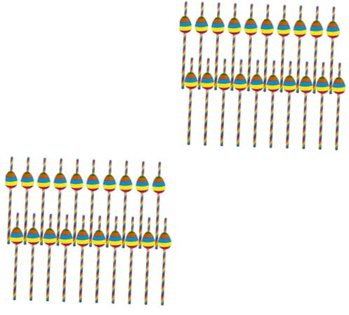 SOLUSTRE 80pcs Easter Egg Pattern Rainbow Paper Straws Lightweight Pastel Colors Party Supplies