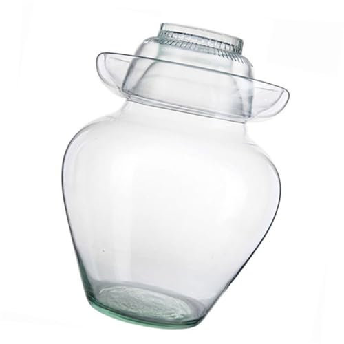 OUNONA Glas Kimchi Gärbehälter Geschenkideen für Pickles, Edelstahl Deckel