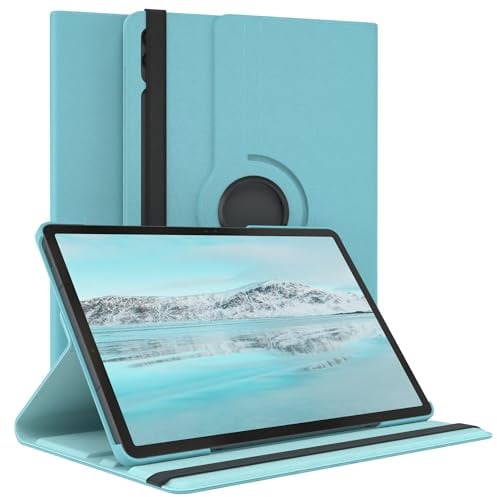 EAZY CASE - Custodia per Galaxy Tab S9 FE Plus tablet Cover protettiva Smart Cover Supporto rotante Astuccio pieghevole 360° girevole con funzione stand Similpelle Blu