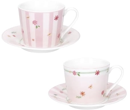 BRANDANI Polline Rosa Set 2 Pezzi Tazza caffè 100ml Porcellana