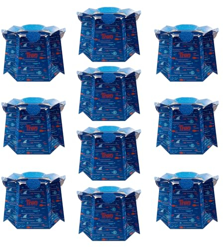 TRON Lot de 10 pots jetables pour bébé - Charge maximale : 30 kg - Bleu - Motif : poisson