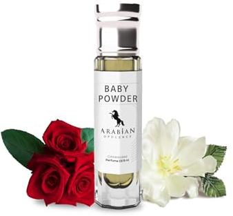 Arabian Opulence FR50 BABY POWDER Roll-on Parfümöl | Konzentriertes Parfüm Körperöl | Langanhaltendes Parfüm auf Ölbasis für Männer und Frauen | Reisegröße Alkoholfreies Parfümöl Flasche (6ml)