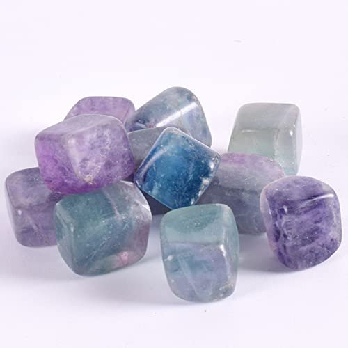 RVBLRDSE Kristalle und Heilsteine, natürlicher Fluorit-Trommelstein, violetter Kristall, Quarz, polierte Perlen, Brunnen, Gartendekoration, unregelmäßiger Edelstein for Selbermachen Crystal Specimen
