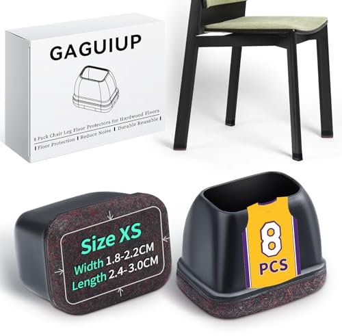 Embouts de pieds de chaise rectangulaires pour chaises - Capuchons de protection pour pieds de chaise avec feutre - En silicone - Pour protéger les sols, le lit, la chaise, les meubles - Pour sols en