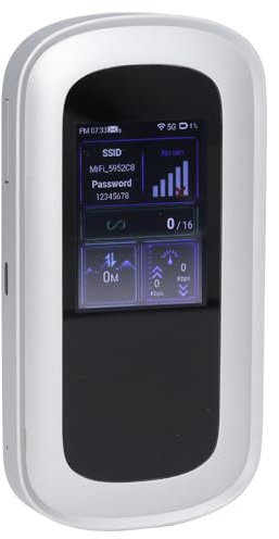 Hotspot WiFi 5G Mobile con Slot SIM, Router 5G per 16 Dispositivi, Batteria 4000 mAh, Velocità Download 2.77 Gbps, Caricamento 1.25 Gbps