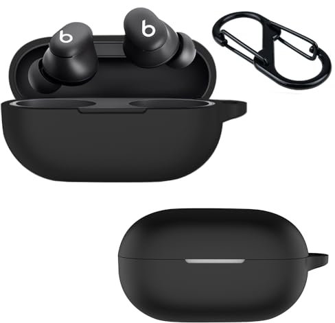 Lemxiee Flexible silicone case for Beats Solo Buds case,Protective cover for Beats Solo Buds (2024) -Black
