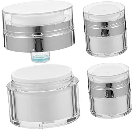 Ipetboom Vacuum Pump Jar Set 3 Pack Airless Lotion Pump Bottles Cream Sub Jars for Beauty Products