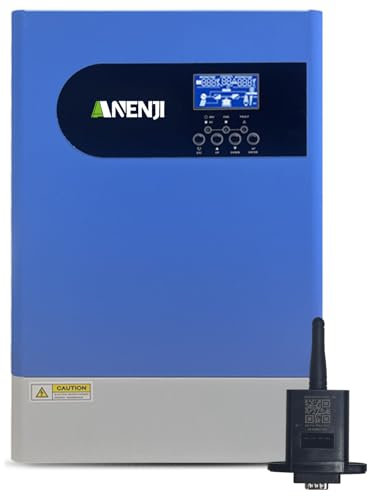 Aninerel 6200W Solar Hybrid Wechselrichter 48VDC zu 230VAC Reiner Sinus Wechselrichter mit 120A MPPT Solarladeregler bis zu 12 Geräte parallel,Max PV-Eingangsspannung 500V, mit WiFi-Modul
