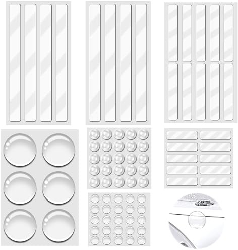 Silikon Gummipuffer Pads Set, Stabil & rutschfest Elastikpuffer (84Stk) | Transparente Möbel-Stoßleisten, Sound & Impact Dämpfung Schutzpuffer, Selbstklebende Türpuffer, Gumminoppen für Glasplatten