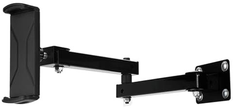 W&H Tablet Wandhalterung, 360° Drehbar iPad Wandhalterung, Einziehbar 10-45cm iPad Ständer mit Metallsockel, Tablet Halterung für iPad, Switch, Galaxy Tab, alle 4-13 Telefone und Tablets - Schwarz