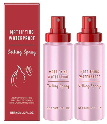 Mattierendes Wasserdichtes Setting Spray Für Langanhaltendes Gesichts Make-Up, Brasilianische Parfümformeln, Leichtes Finishing Spray Mit Oil Control, Make-Up Spray Mit Hyaluron Und Vitamine (2pcs)