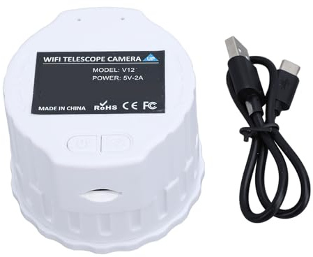 Bonbela WiFi Drahtloses Digitales Okular 4MP 2K-Videoaufzeichnung Integrierte WiFi-Apps Elektronische Okularkamera für 1,18-1,97-Zoll-Teleskope (Weiß)