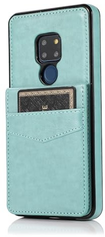 Klapphülle fürs Handy Kompatibel Mit Huawei Mate 20 Handyhülle PU-Leder Retro Stoßfeste Handyhülle Handyhülle Halterung Flip Cover Handyhülle Weiche TPU Harte PC Gemischte Schutzhülle Handyschutz(Cyan