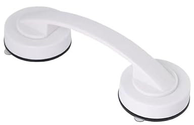 Lot de 2 poignées de porte de réfrigérateur à ventouse puissante en verre sans perforation Blanc 194 mm