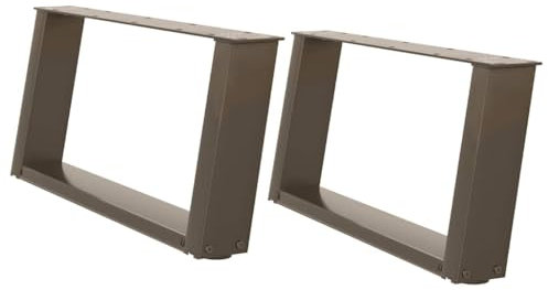 vidaXL Couchtischbeine U-Form 2 Stk. Naturstahl 60x(30-31) cm Stahl, Tischbein, Tischbein Metall, Esstischbein, Möbelbein, Schreibtischbein