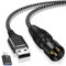 Muchfox USB to XLR Cable,2M USB A to XLR Audio Stereo Cable,USB C to XLR Male Output Stereo Audio Cord for Amplifier, Speaker, Mixer Console ect