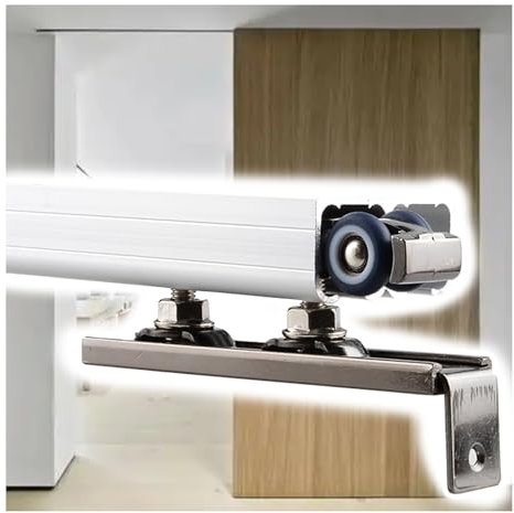 Binario per porta scorrevole Kit Di Ferramenta Per Porta Scorrevole Doppia, Kit Di Ferramenta Per Binario Per Porta Scorrevole Esterna, Set Di Ferramenta Per Binario Per Porta Scorrevole(190cm/6.2ft)