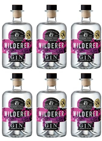 Wilderer Rose Water Gin trocken Gin Südafrika inkl. Feinwert E-book (6 x 0.5 l)