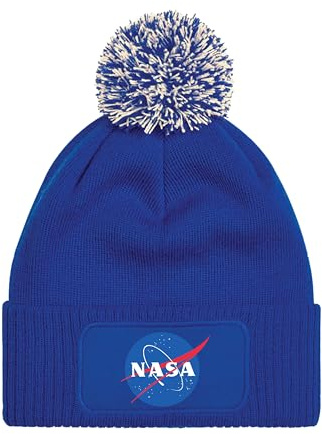 NIMAMA Mütze Beanie NASA Strick Bommel Wintermütze Statement Lustiger Spruch Unisex Strickmütze für Herren & Damen