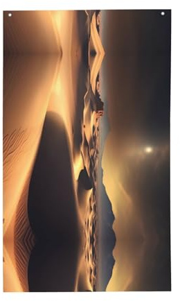 Bandera del desierto del Sahara. Bandera vertical de 3 x 5 pies, poliéster resistente a la decoloración con ojales, decoración de jardín, balcón