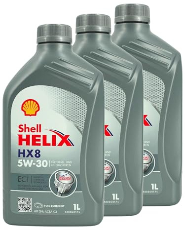 Shell Helix HX8 5W-30 ECT Motoröl 3L Set (3x1 Liter) Motorenöl für PKW Benzin & Diesel
