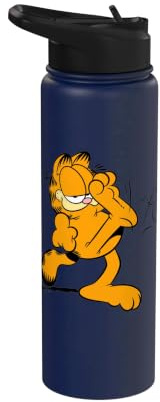 Garfield Classic Pose de movimiento de patada Stainless Steel Insulated Water Bottle