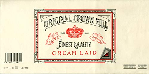 Original Crown Mill 'Classic Line' Briefumschläge DIN Lang Büttenpapier mit feiner Rippenstruktur - Cremefarben(25 Stück)