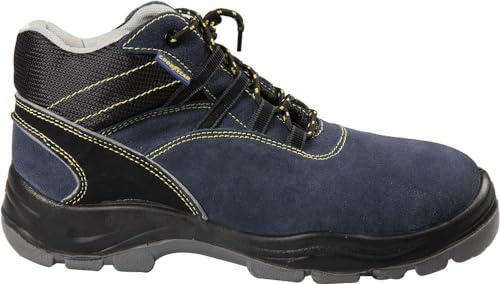 Goodyear S1P Hochsicherheitsschuhe mit Metall aus Veloursleder Farbe Blau und Schwarz Größe 42